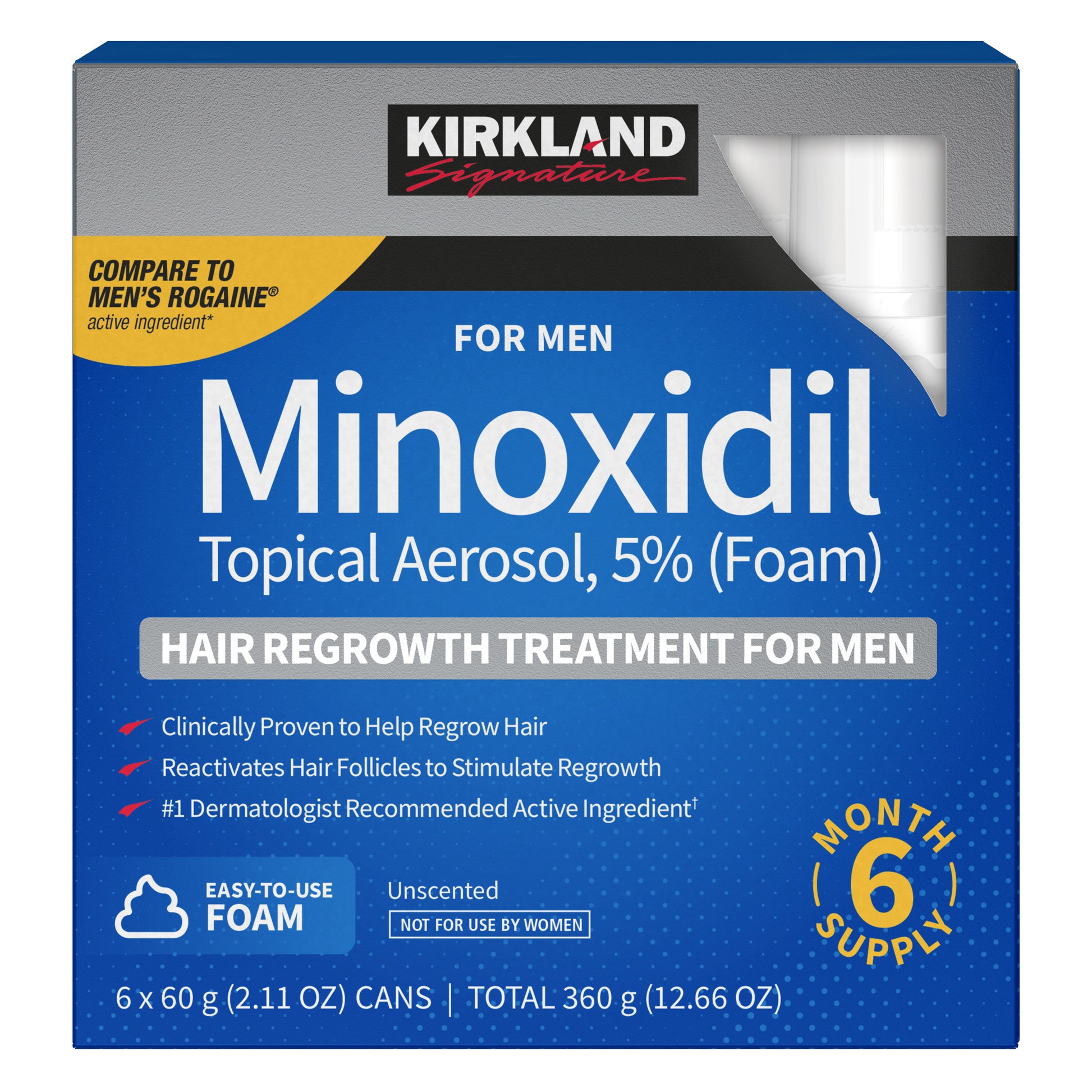  KIRKLAND foam 5% Minoxidil Extra Strength – Hair Regrowth for Men | 6-Month Supply