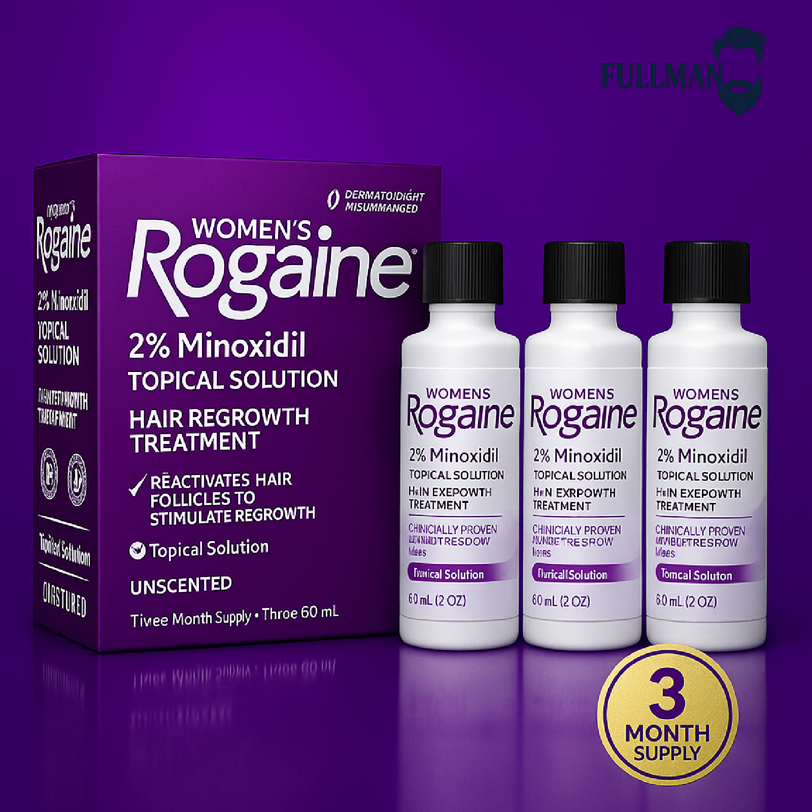 Premium Women's Rogaine Minoxidil 2% Liquid – Targeted Hair Regrowth | 3 Months