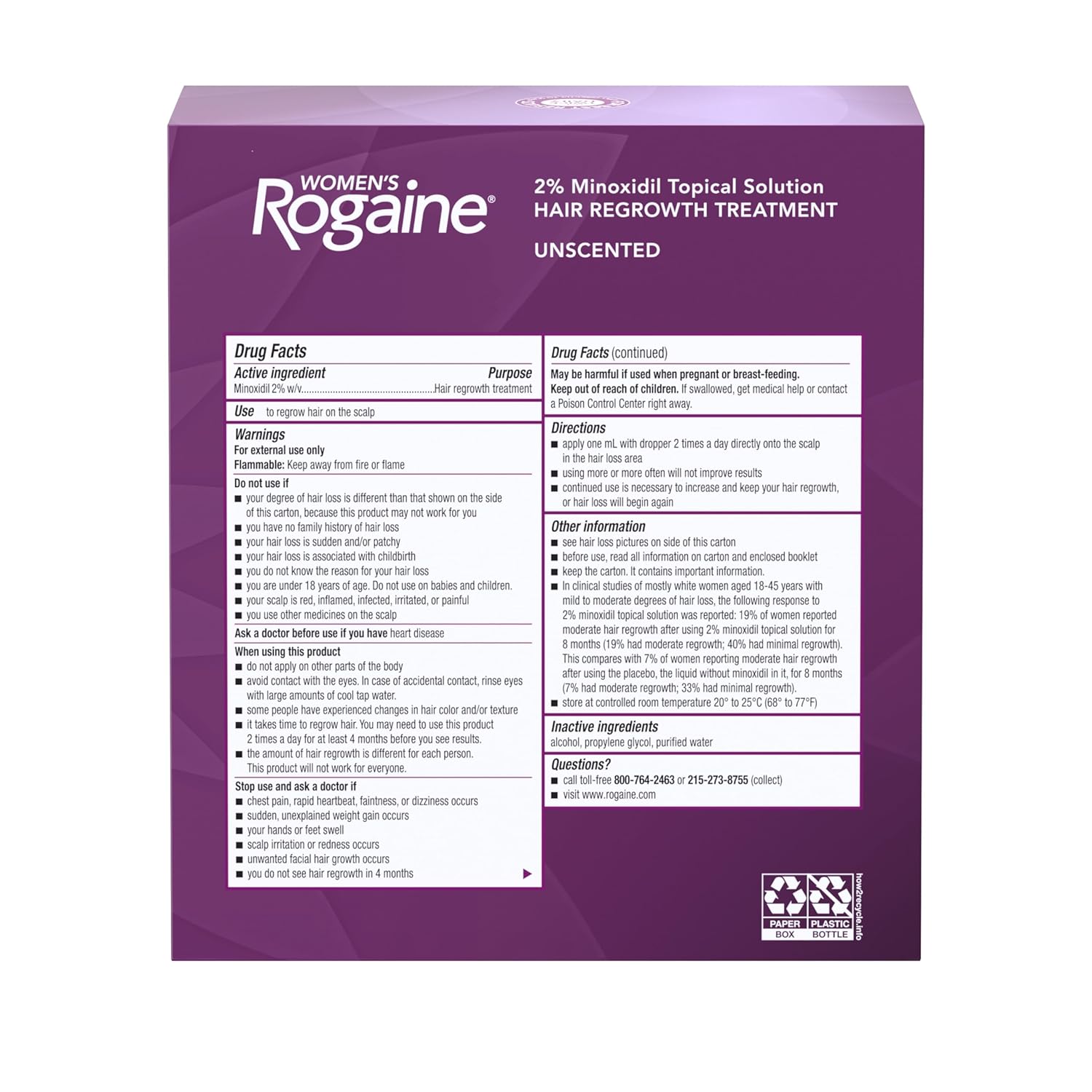 Premium Women's Rogaine Minoxidil 2% Liquid – Targeted Hair Regrowth | 3 Months