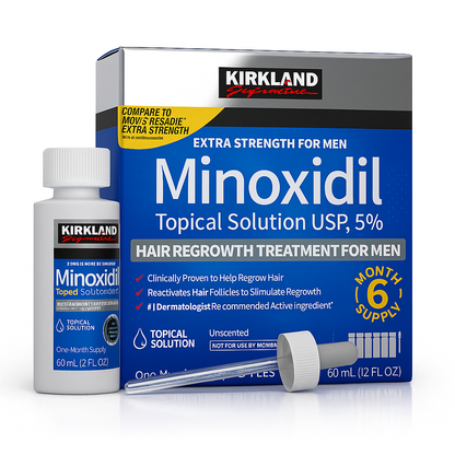 Hair Regrowth for Men – 5% Minoxidil Extra Strength | 6-Month Supply